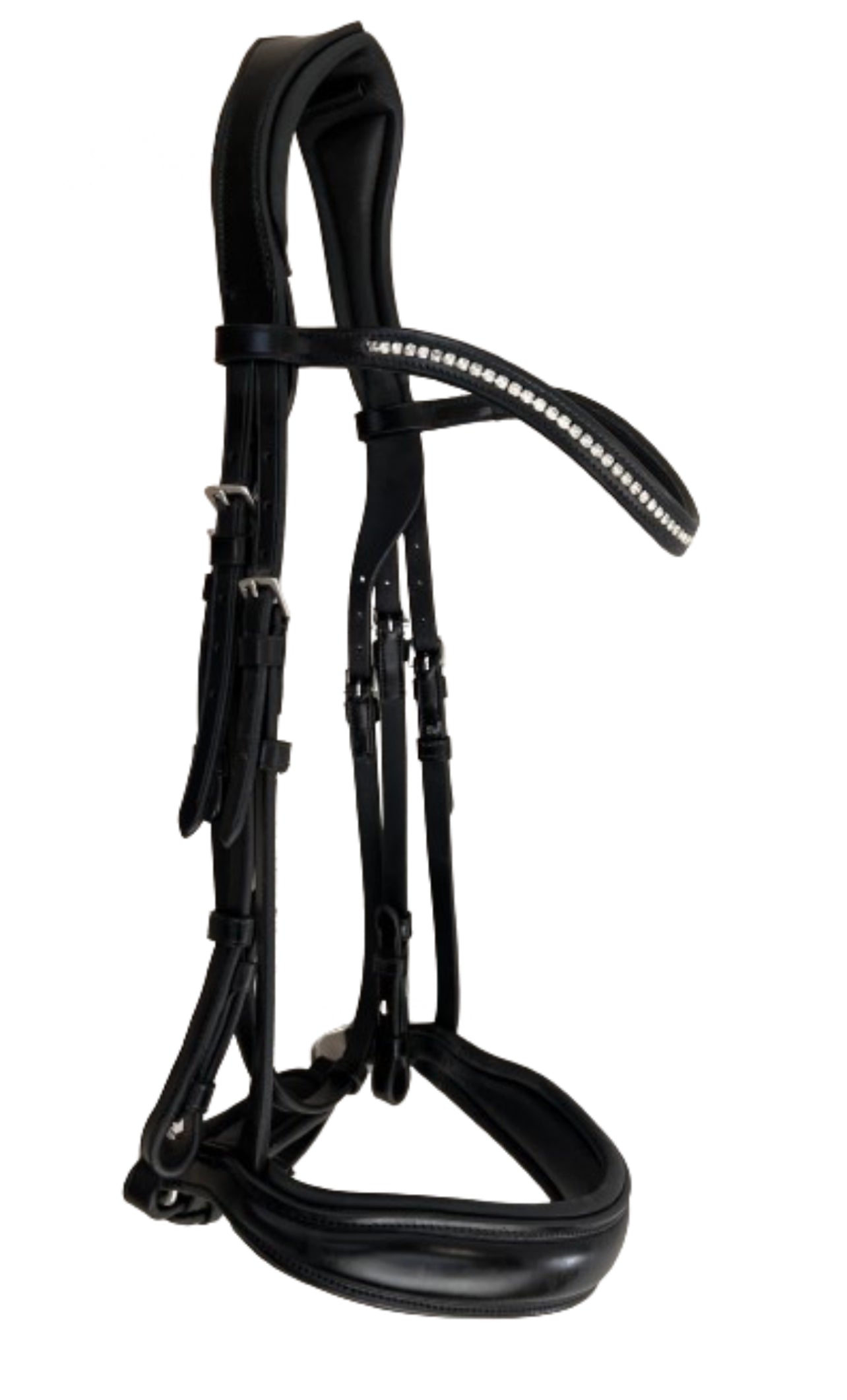 Schockemohle Slimford Anatomical Bridle, Black/Silver Full/Horse