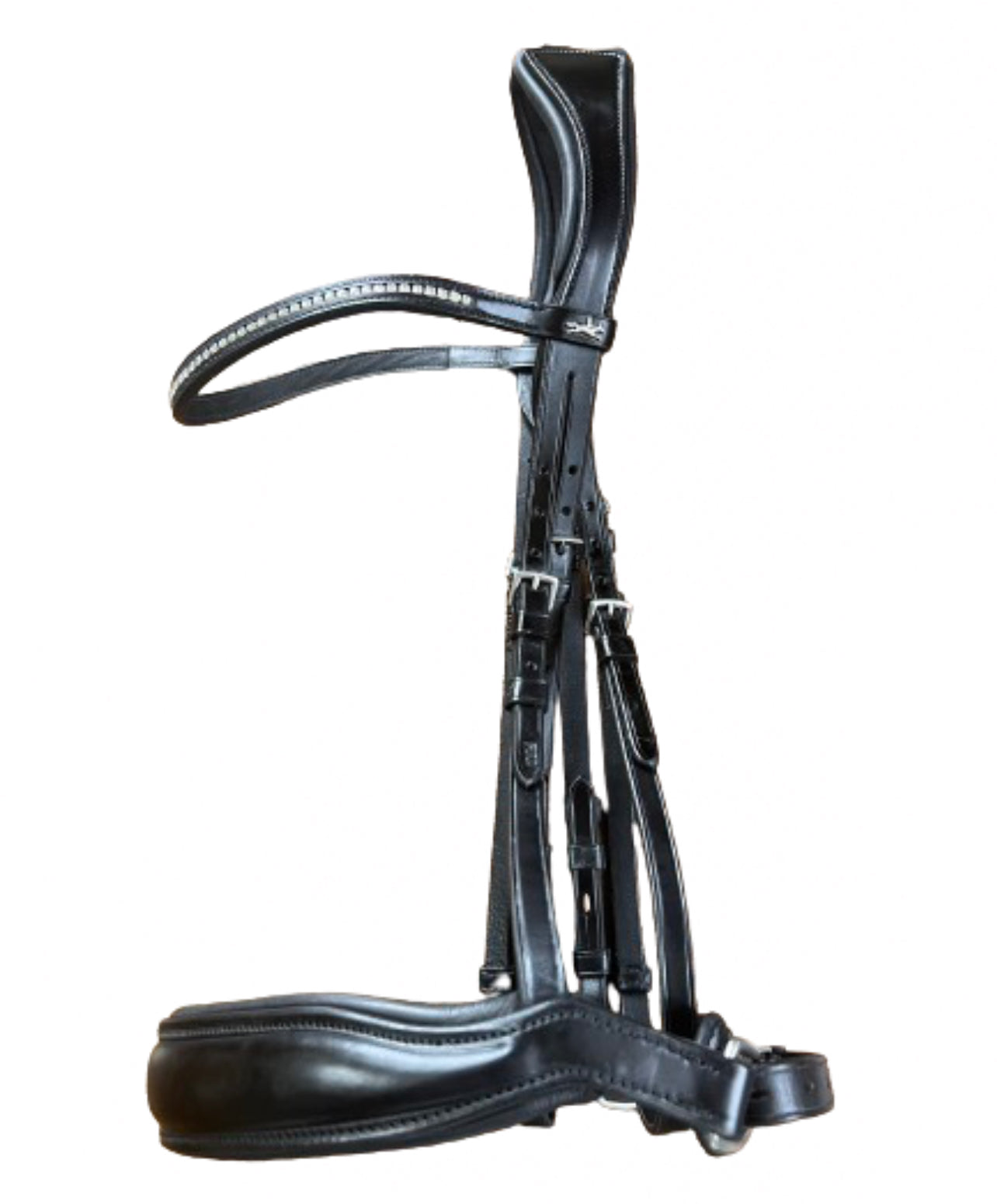 Schockemohle Slimford Anatomical Bridle, Black/Silver Full/Horse