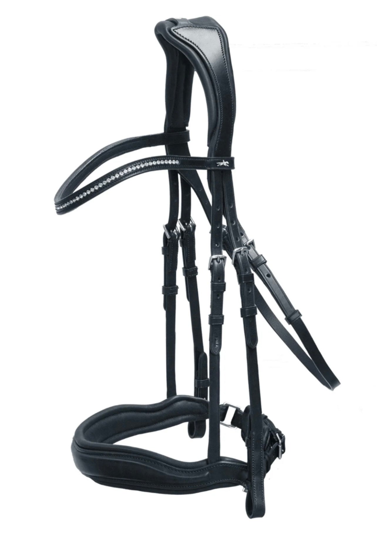 Schockemohle Slimford Anatomical Bridle, Black/Silver Full/Horse