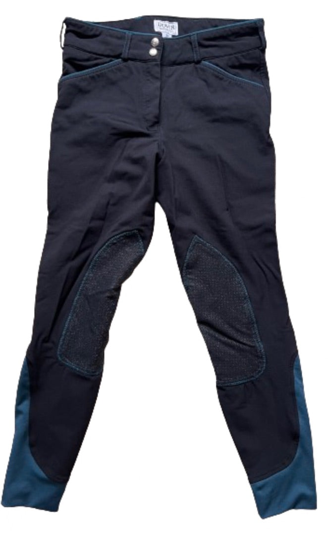 Dover Saddlery Women's Wellesley Silicone Knee Grip Breeches - Black / Size US 28