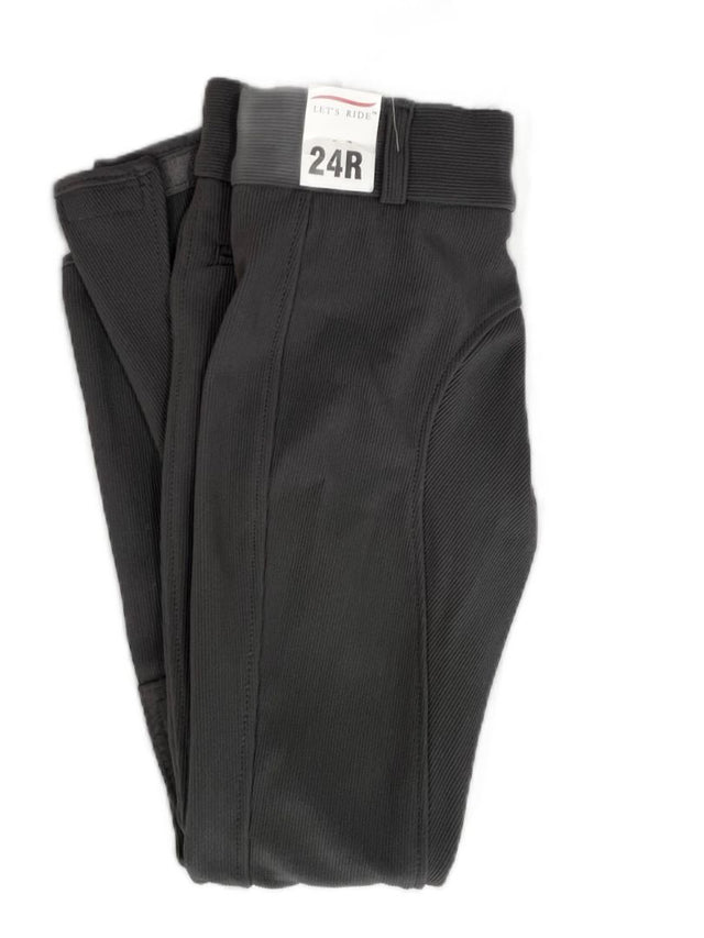 Tuff Rider Ribb Low Rise Knee Patch Women's Breech Charcoal - size US 24 NEW