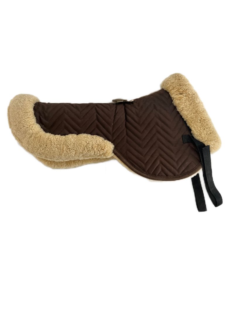 Brown Fleeceworks Sheepskin Classic Original Halfpad with Rolled Edge All Purpose Brown Size Medium