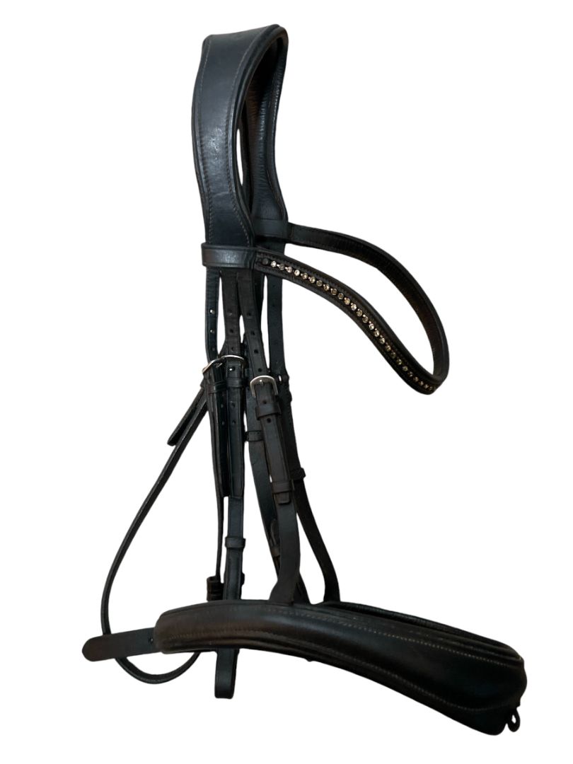 Passier Spirit Snaffle Bridle - Black Full Size With Reins (no flash strap)
