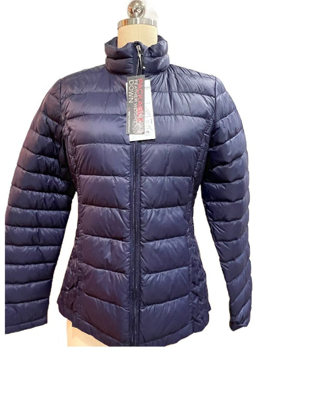 Weatherproof 32 Degrees Packable Women's Down Jacket Navy Size S New w/Tags