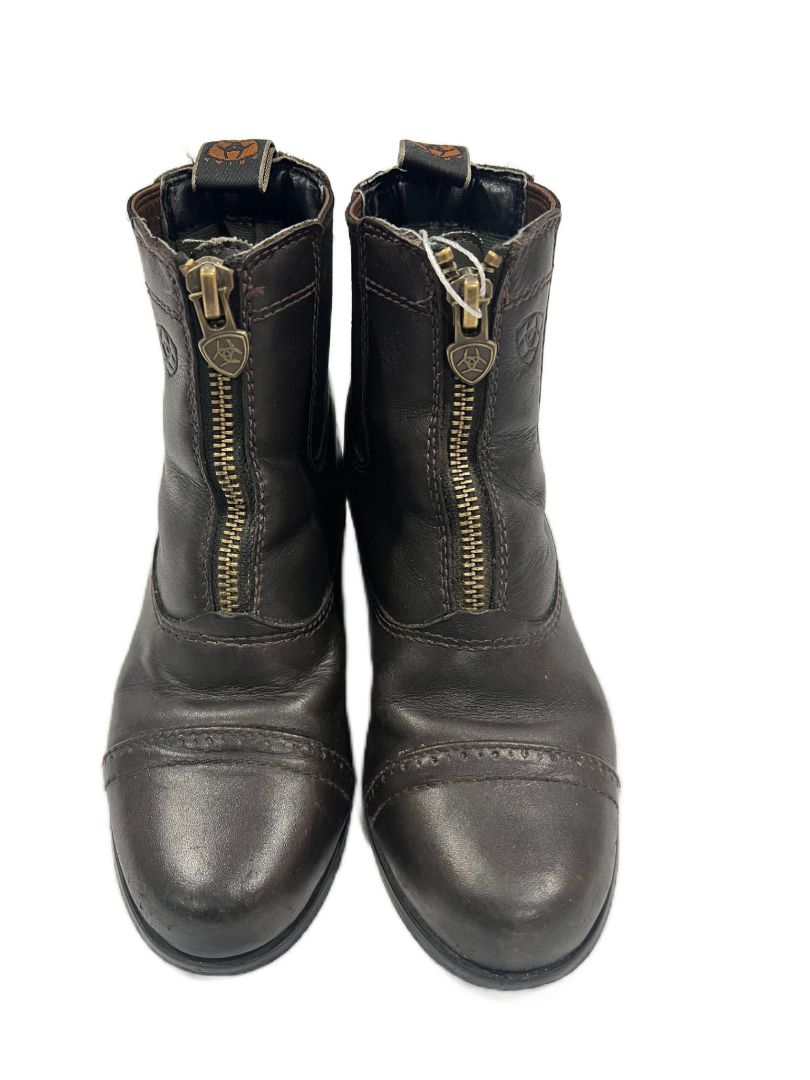 Ariat Kid's Paddock Boots Size US 12 Brown Leather Upper