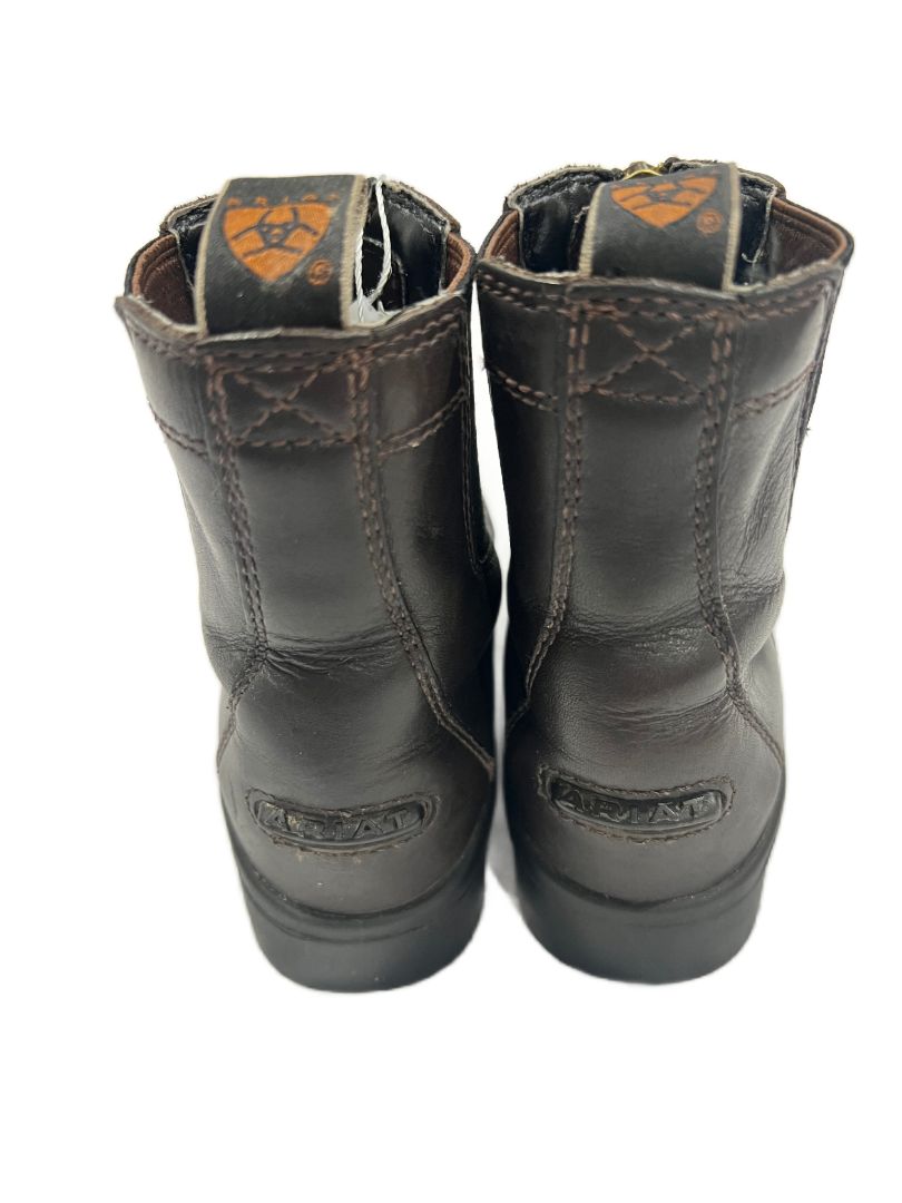 Ariat Kid's Paddock Boots Size US 12 Brown Leather Upper