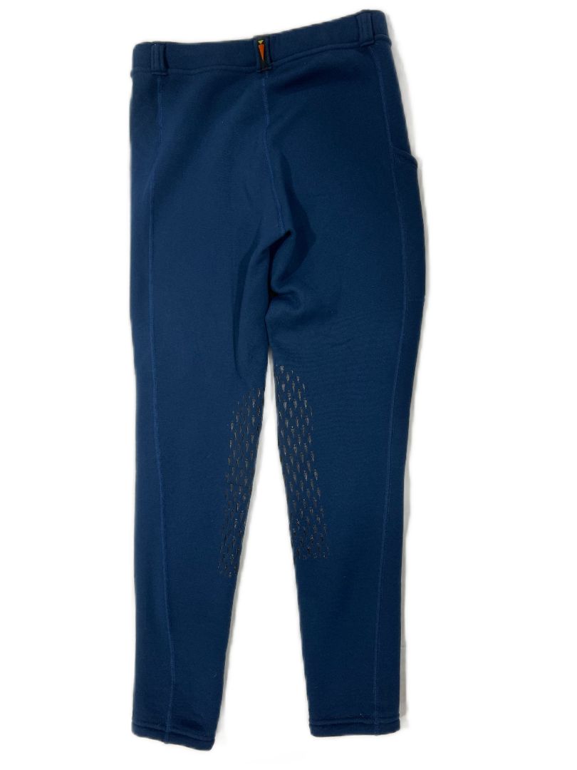 Kerrits Kids Power Stretch Pocket Fleece Knee Patch Breeches - Blue / Size Youth XL