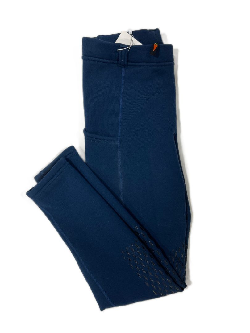 Kerrits Kids Power Stretch Pocket Fleece Knee Patch Breeches - Blue / Size Youth XL