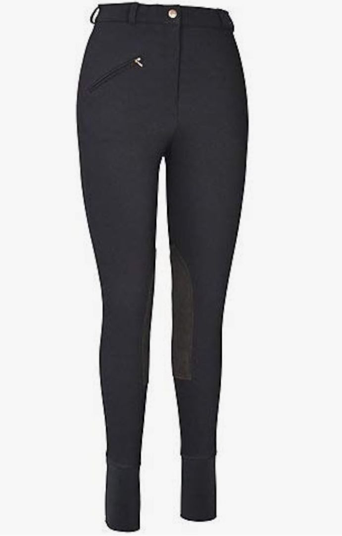 TuffRider Women's Ribb Knee Patch Breech Black / Size 24 US
