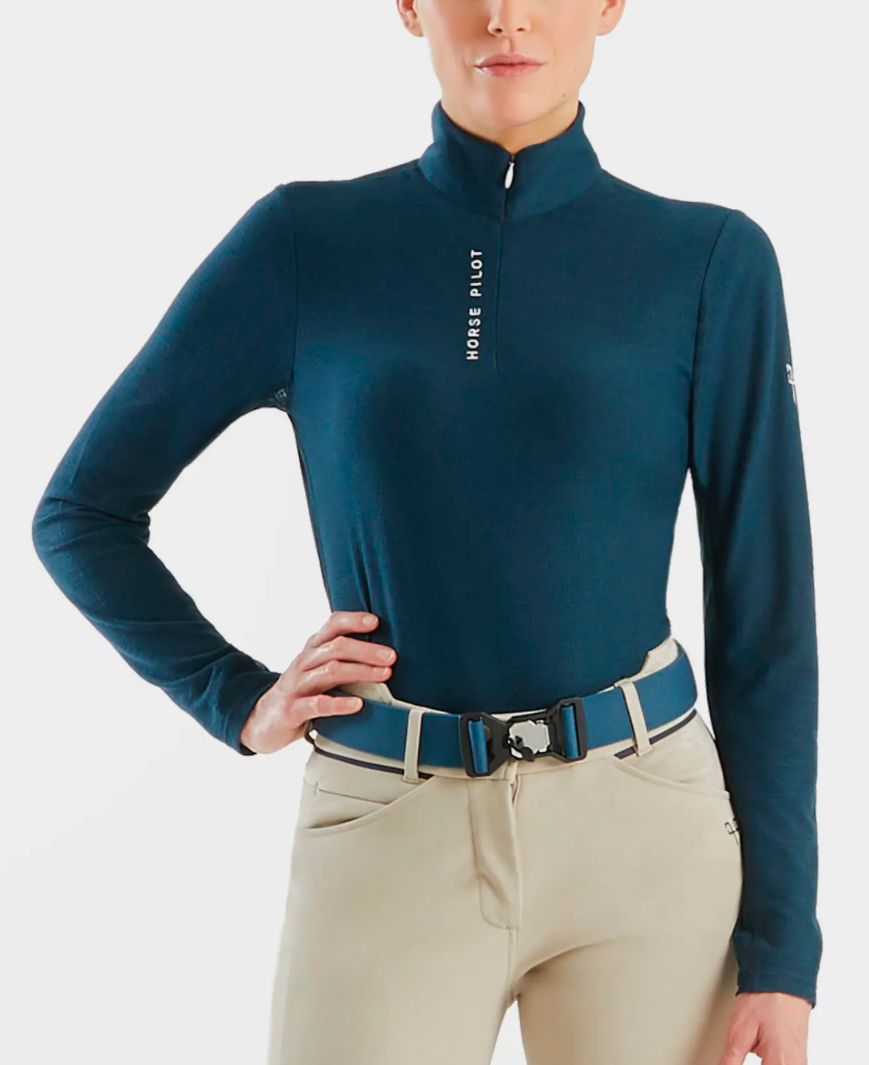 Horse Pilot Suntech Shirt - Navy Medium