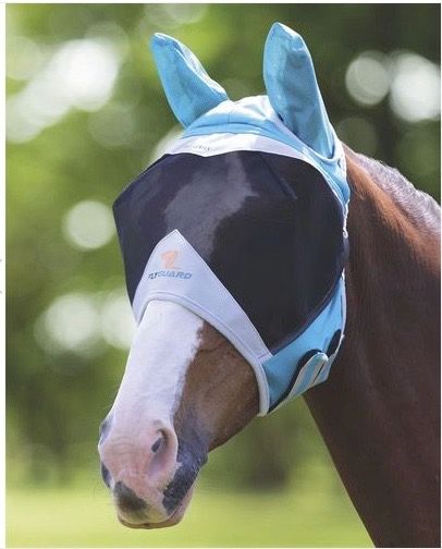 Shires Fly Mask Fine Mesh with Airstream Ears - Teal Cob Size New in Box Fly Protection, Cob