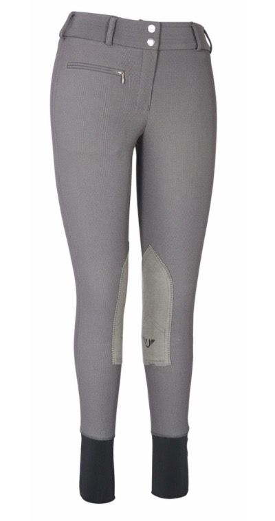 Tuff Rider Ribb Low Rise Knee Patch Women's Breech Charcoal - size US 24 NEW