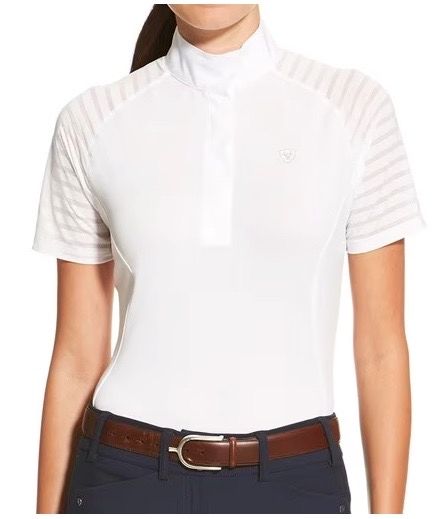 Ariat Aptos Vent Short Sleeve Show Shirt White Size Small