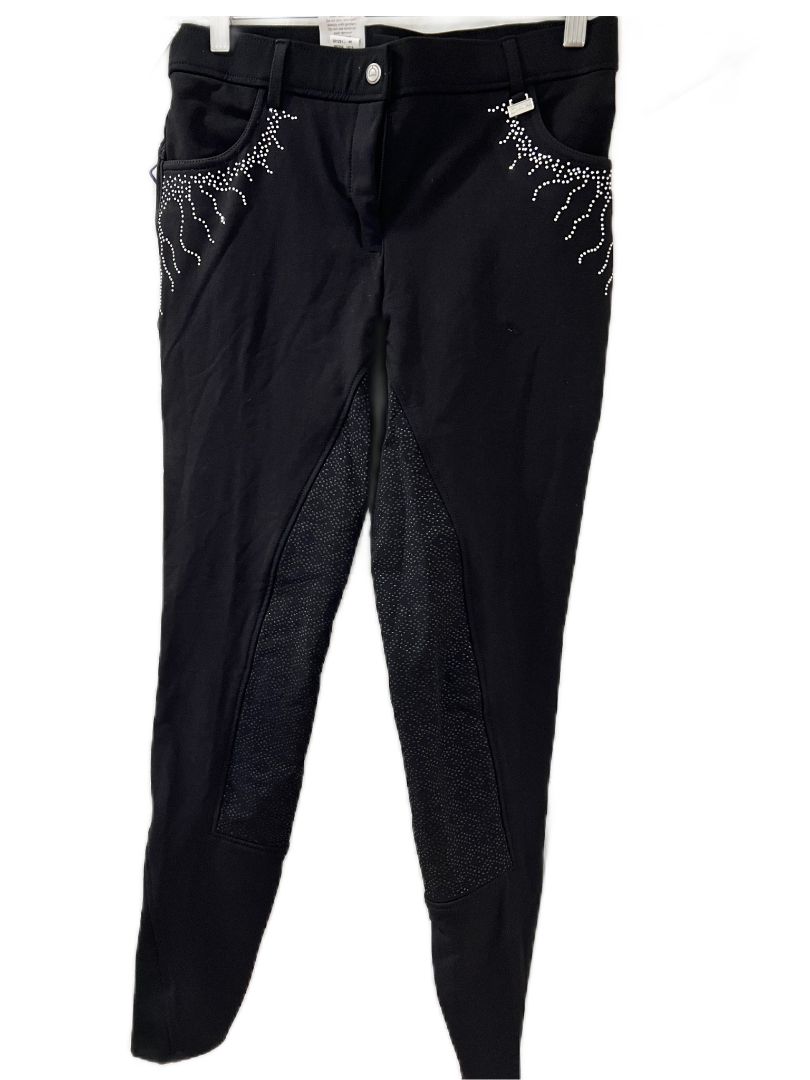 Montar Femke Yati Normal Waist, Mid Rise Crystal Lians Full Grip Breech Black Size 40 - US 28 NEW