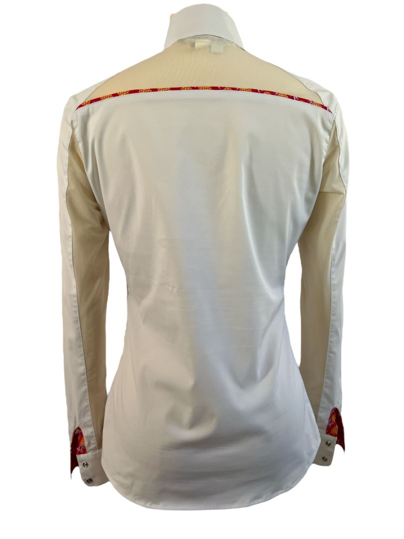 RJ Classics Carly Show Long Sleeve Shirt - Size Small / White Pineapple Print