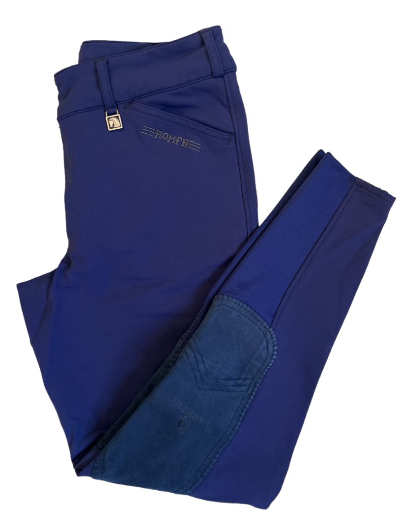 ROMFH Champion Women's Knee Patch Breeches Navy Size 28R