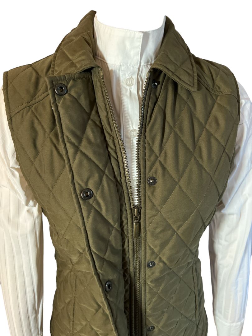 Barbour Women's Olive Quilted Gilet Vest - Size US 4