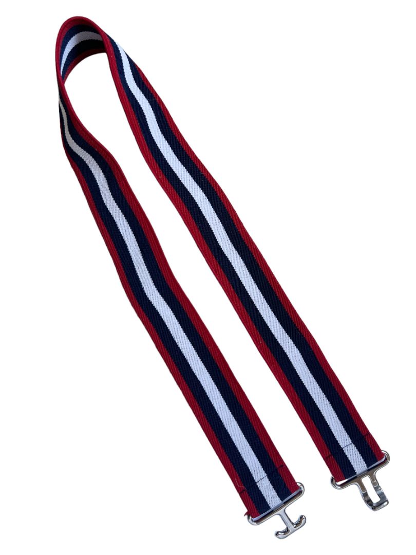 Ruespari Kid's Belt- Red White & Blue with Silver Surcingle - Size M/L Youth (12-14)