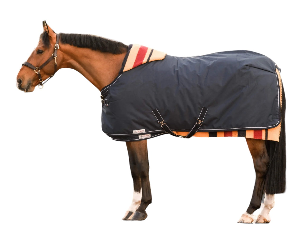 Integrity Linens Wool Blanket / Wool Cooler Yellow Black & Red Strips 68" x 80"