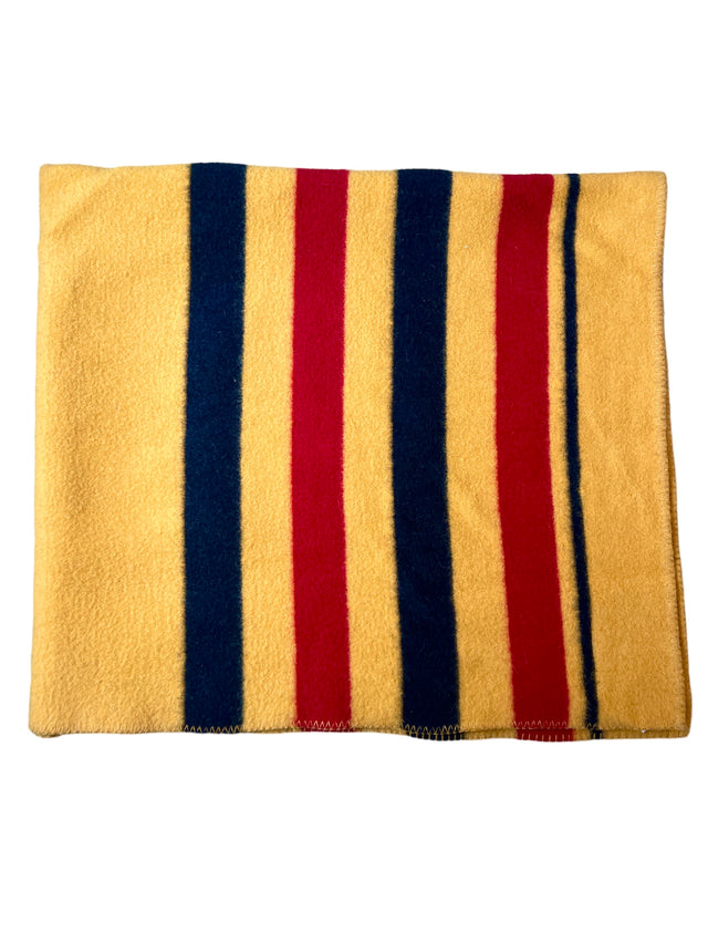 Integrity Linens Wool Blanket / Wool Cooler Yellow Black & Red Strips 68" x 80"