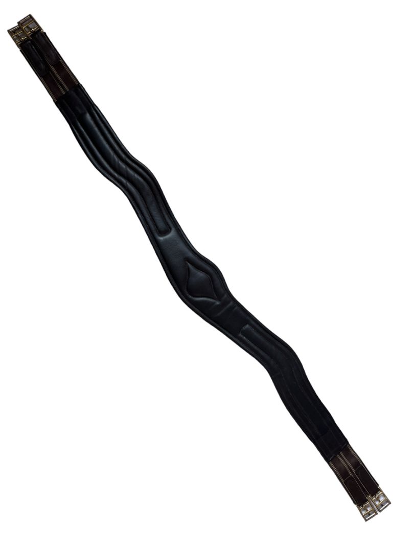 Horze Anatomical Leather Girth - Chocolate Brown Size 140CM/56"