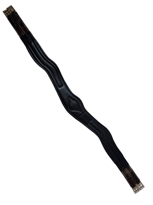 Horze Anatomical Leather Girth - Chocolate Brown Size 140CM/56"