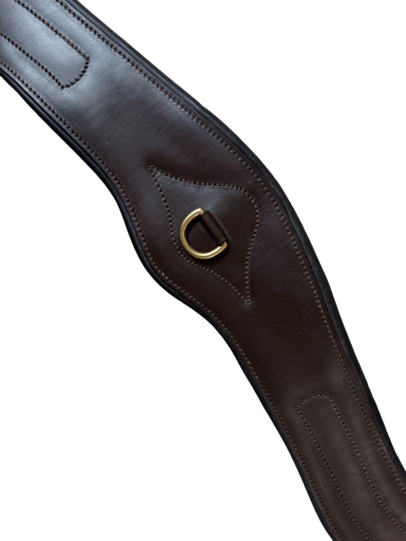 Horze Anatomical Leather Girth - Chocolate Brown Size 140CM/56"