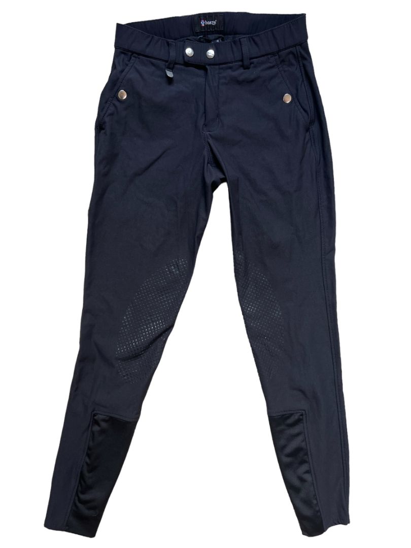 Horze Grand Prix Mens Silicone Knee Patch Breeches - Black / Size US 30