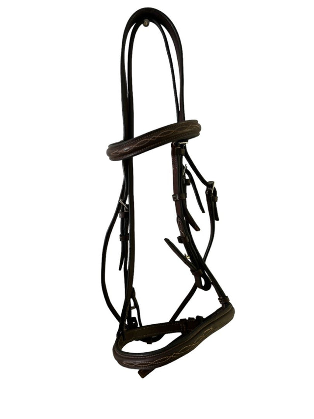 Beval Heritage Fancy Stitch Bridle & Raised Fancy Stitch Laced Reins- Pony