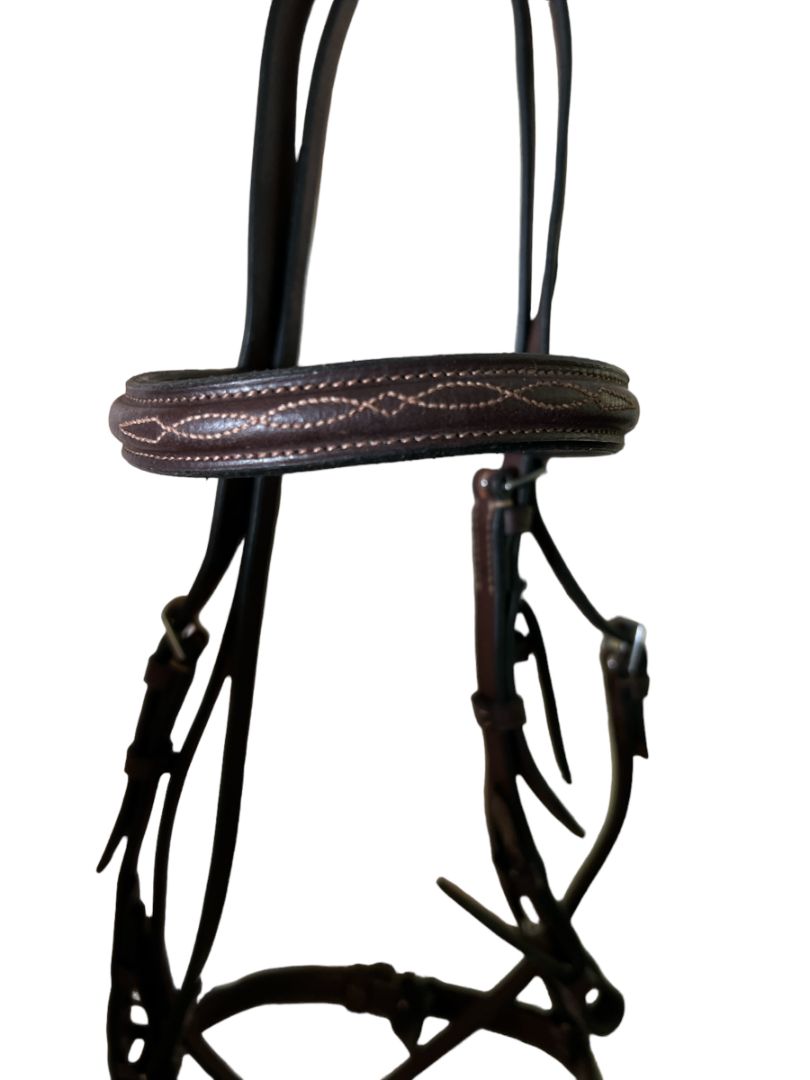 Beval Heritage Fancy Stitch Bridle & Raised Fancy Stitch Laced Reins- Pony