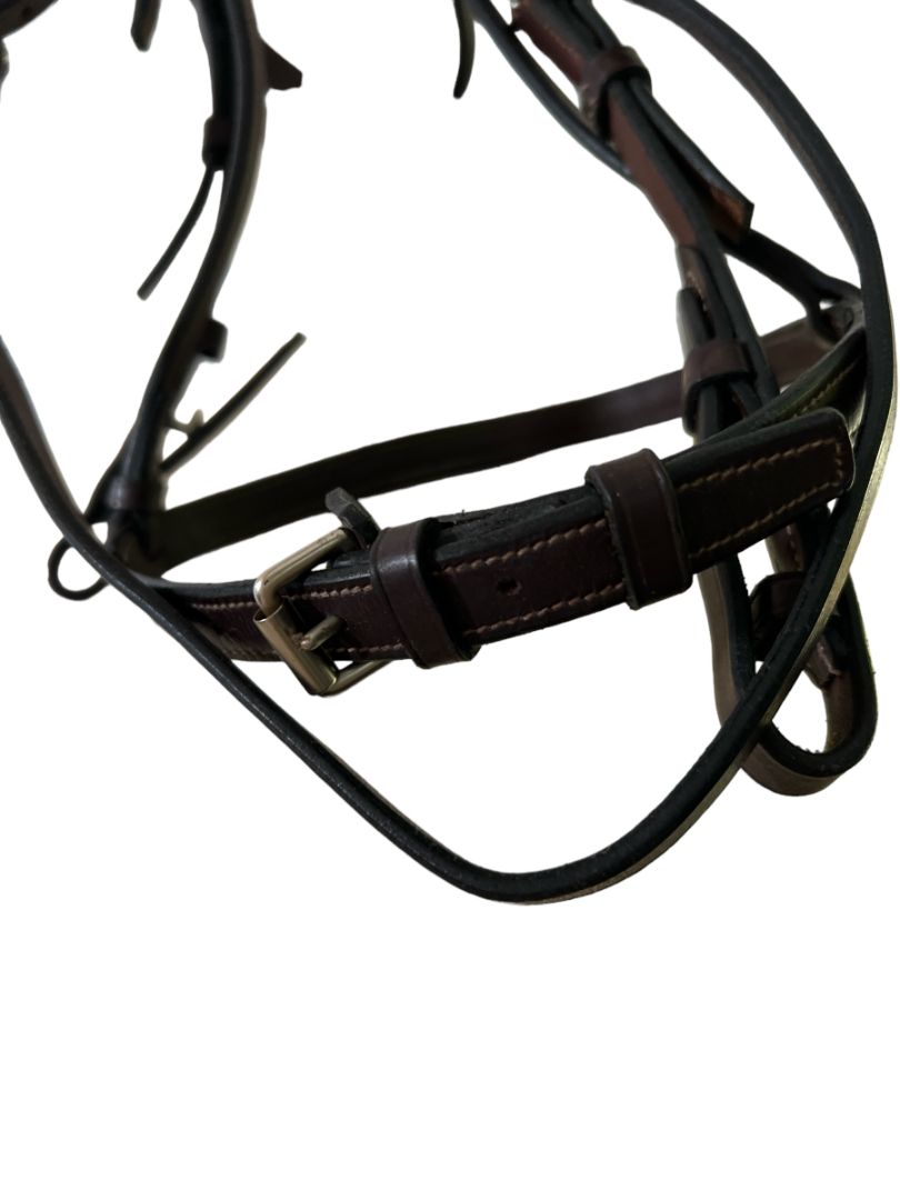 Beval Heritage Fancy Stitch Bridle & Raised Fancy Stitch Laced Reins- Pony