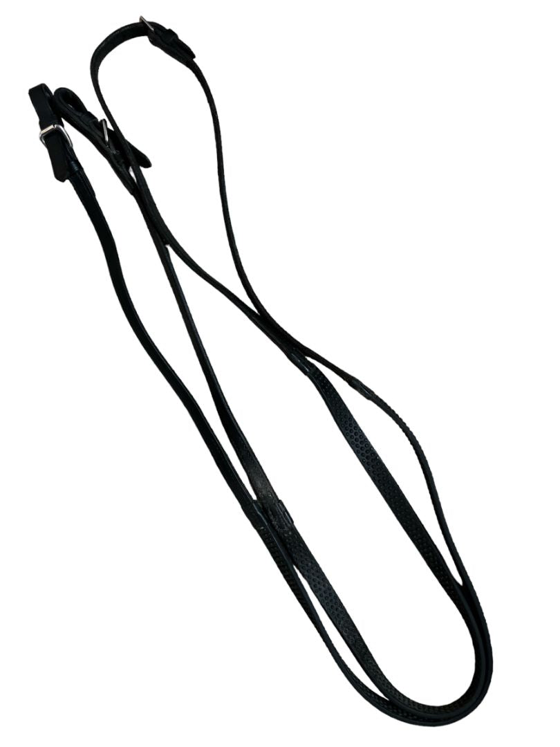 Nunn Finer Soft Grip Rubber Reins - Black Full/Horse Size