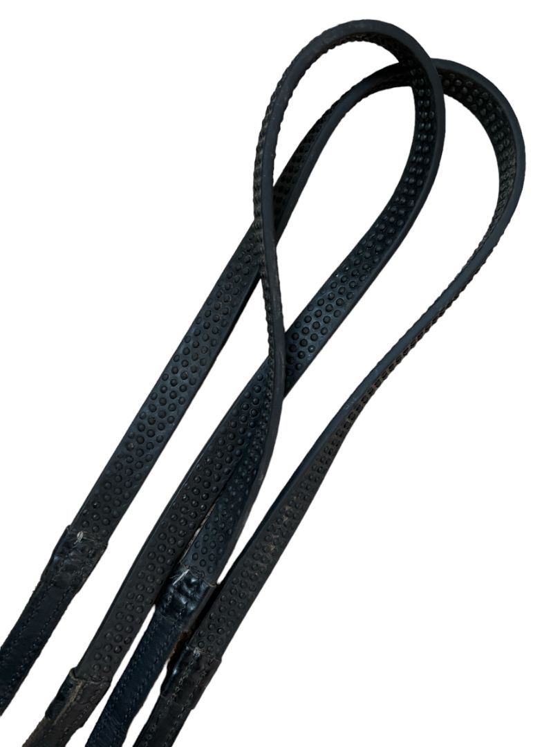 Nunn Finer Soft Grip Rubber Reins - Black Full/Horse Size