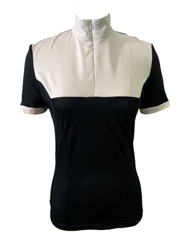 Equisite Women's Genevieve Show Shirt Short Sleeve - Black / Size Small