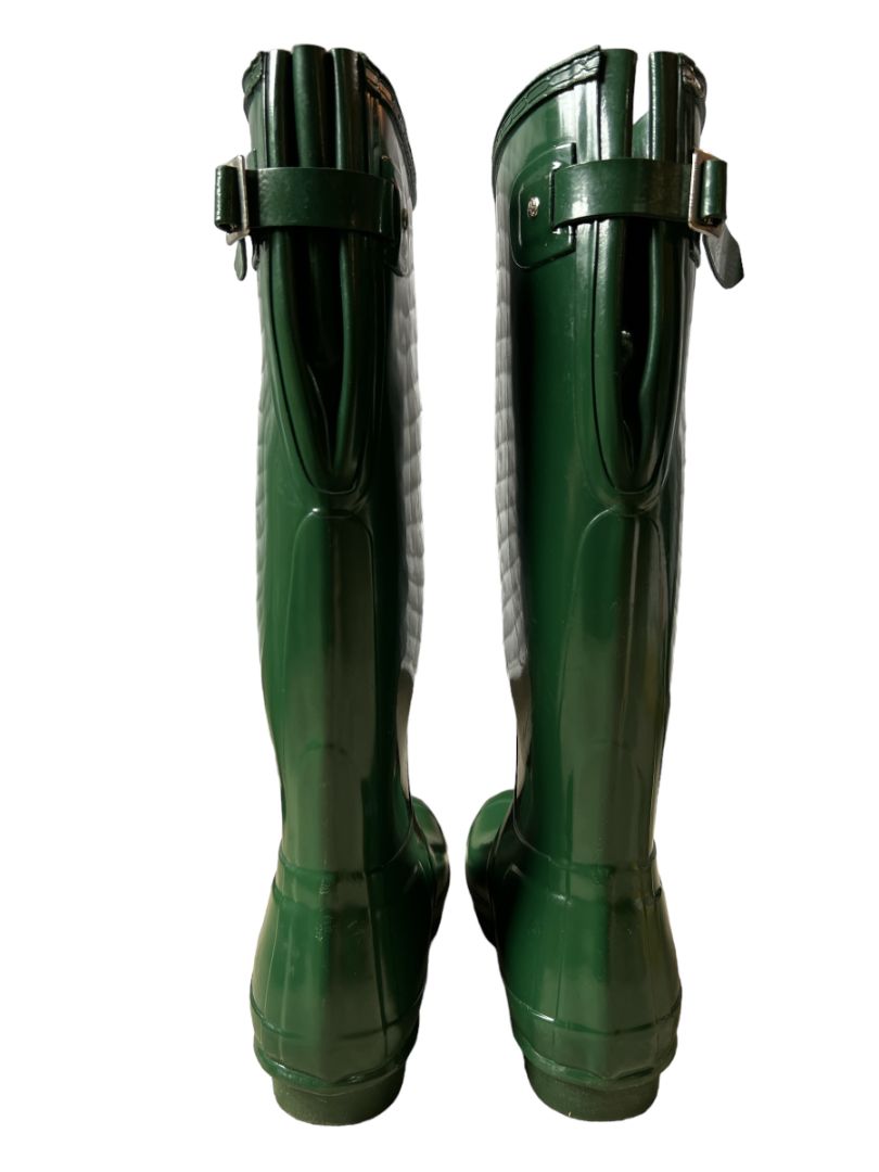 Hunter Original Women's Tall Gloss Rain Boots Green Size US 10