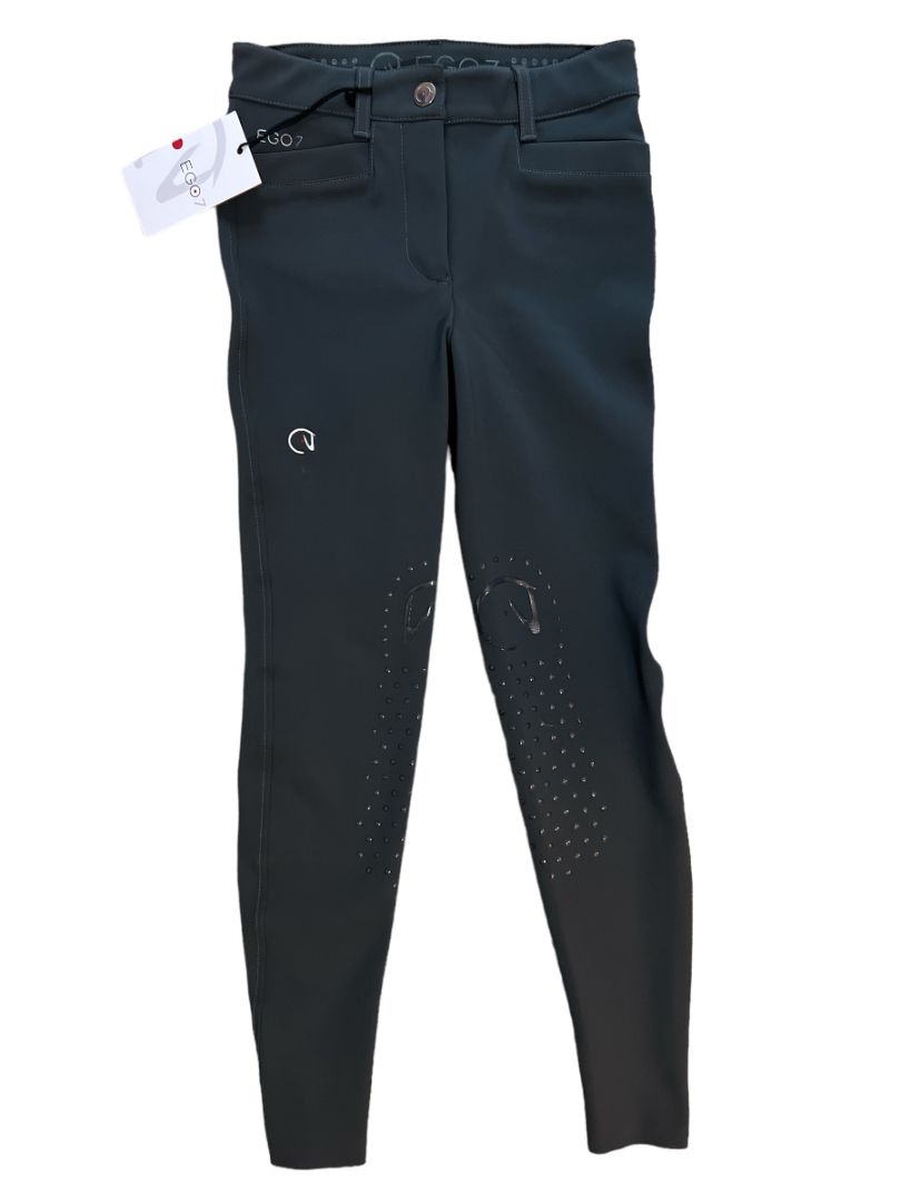 EGO 7 Women's Jumping EJ Knee Patch Breech Size US 22 (IT 36) Green Grey NEW