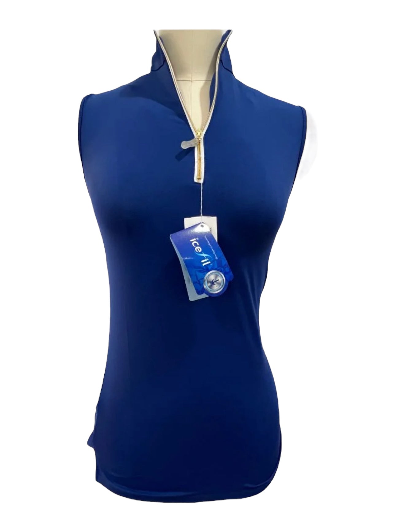 The Tailored Sportsman Icefil Sleeveless - Blueberry/Gold/White - Size XS NEW