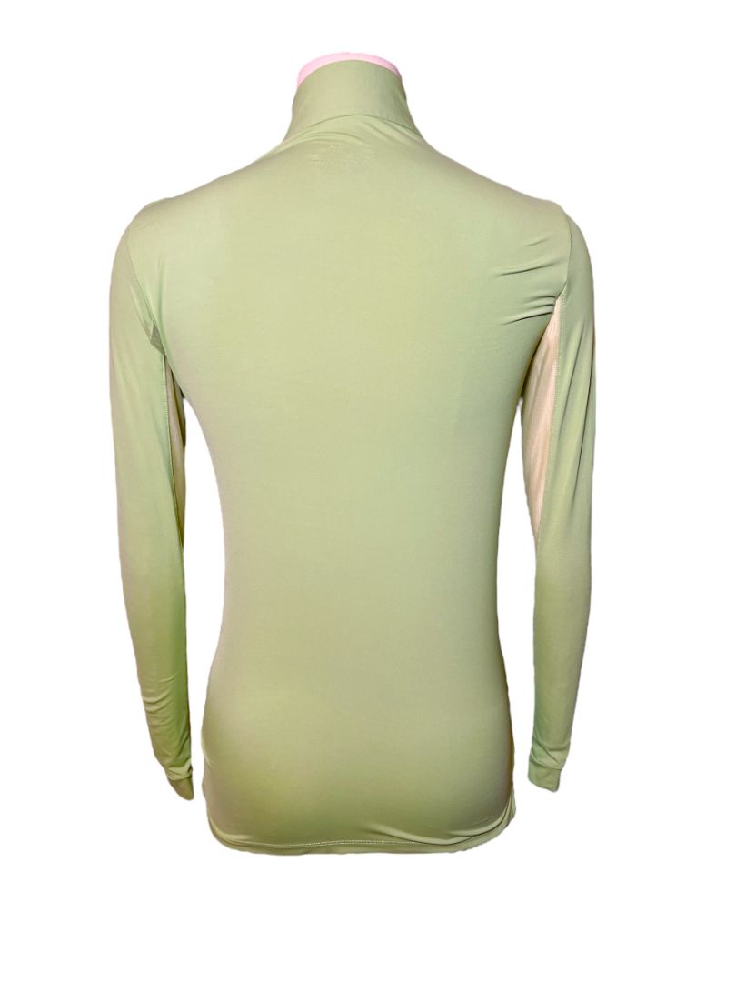 The Tailored Sportsman Women's Long Sleeve IceFil Zip Shirt - Green / Gold /White- Size XXS