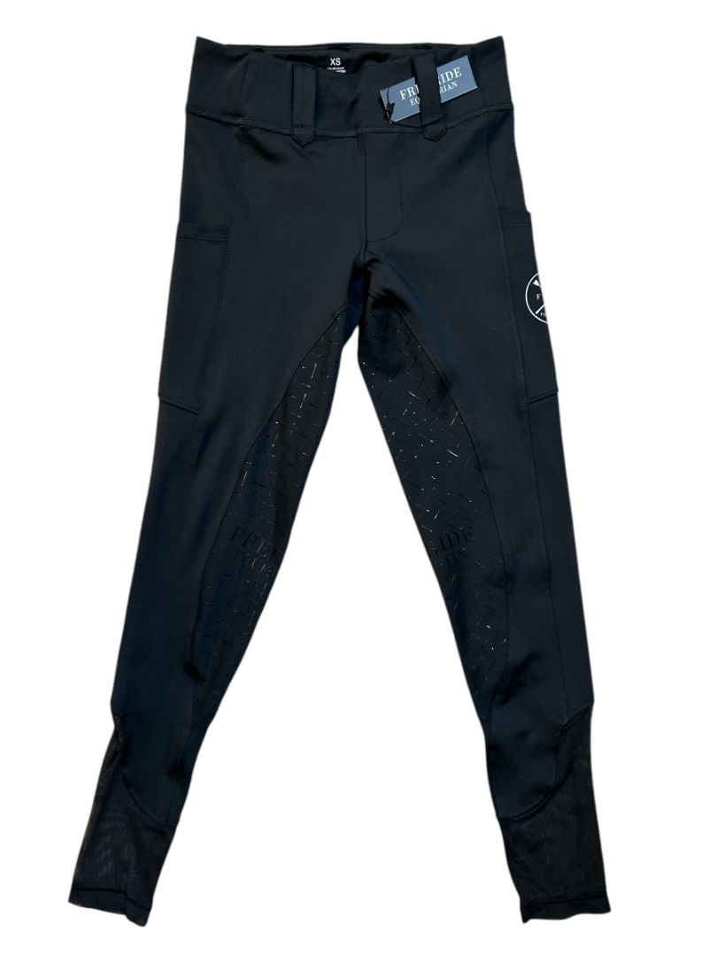 Free Ride Lux Hybrid Full Seat Pull On Breeches - Black / Size Extra Small XS NEW