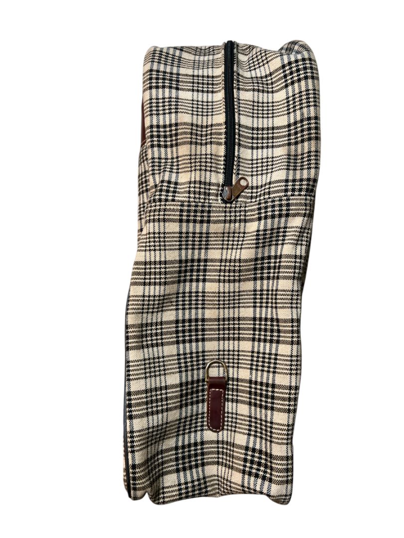 5/A Baker Plaid Riding Boot Bag - Brown