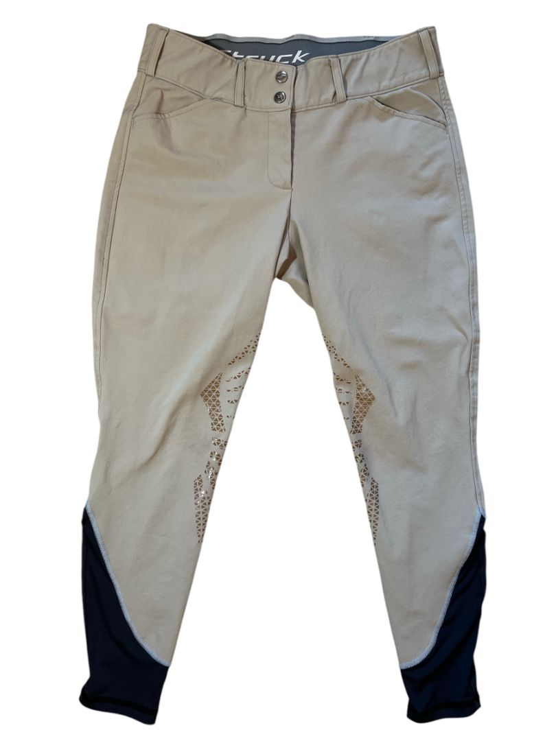 Struck Women's 50 Series hEQ Knee Grip Breeches - Beige / Size US 32