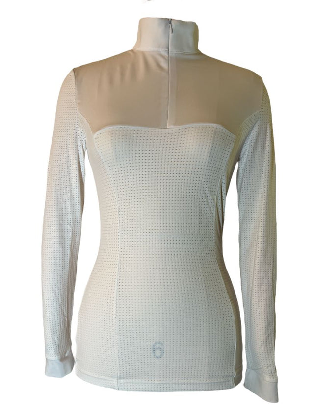 Equisite Women's Pauline Show Shirt Longs Sleeve - White / Size Small NEW