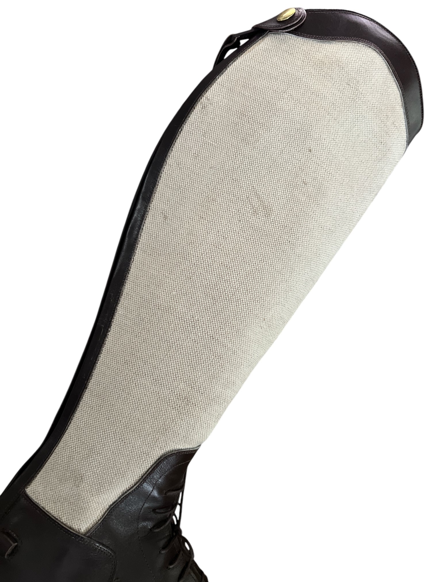 Vogel Bespoke Custom Women's Field Boots - Brown / Toile Canvas - Size 9.5 - H 18" C 13.5"