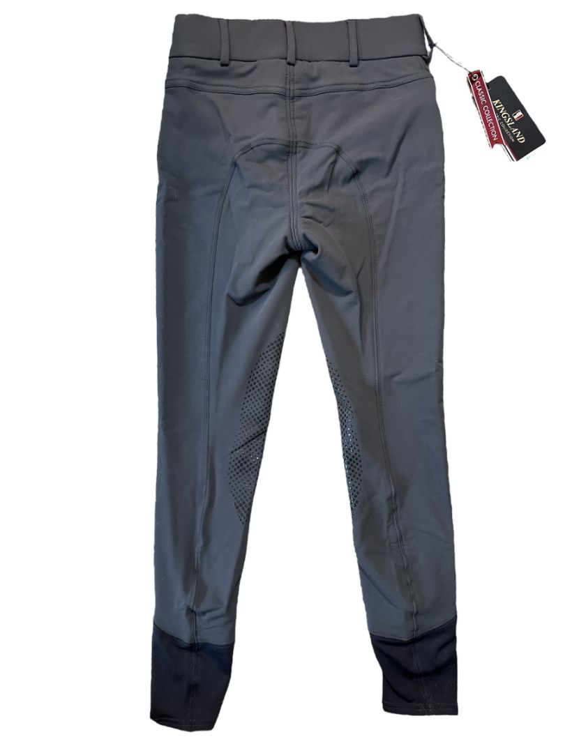 Kingsland Women's Classic Collection KLkadi Knee Grip Riding Breeches - Grey Pinstripe / Size 34 (US 24) NEW
