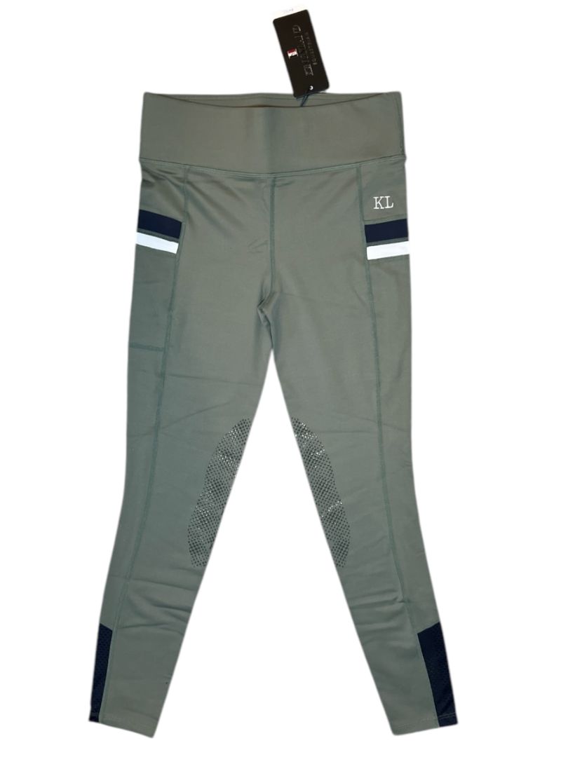 Kingsland F-Tec Compression Tights Knee Grip KL Karina - Green Agave / Size Medium NEW