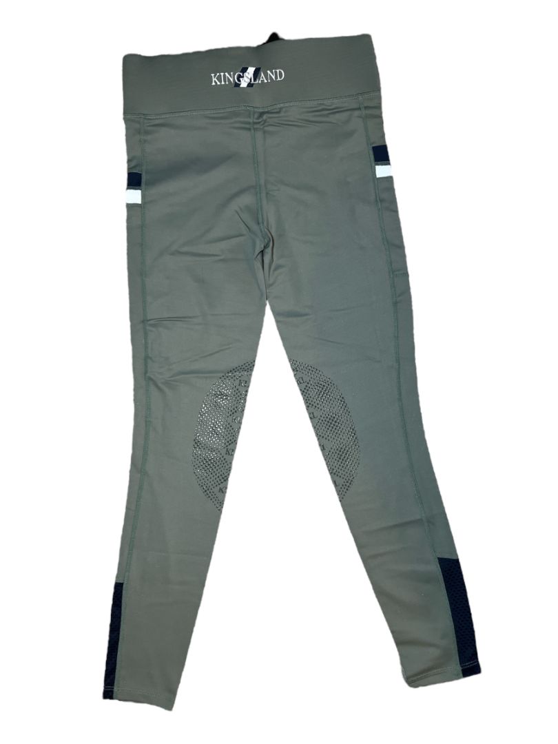 Kingsland F-Tec Compression Tights Knee Grip KL Karina - Green Agave / Size Medium NEW