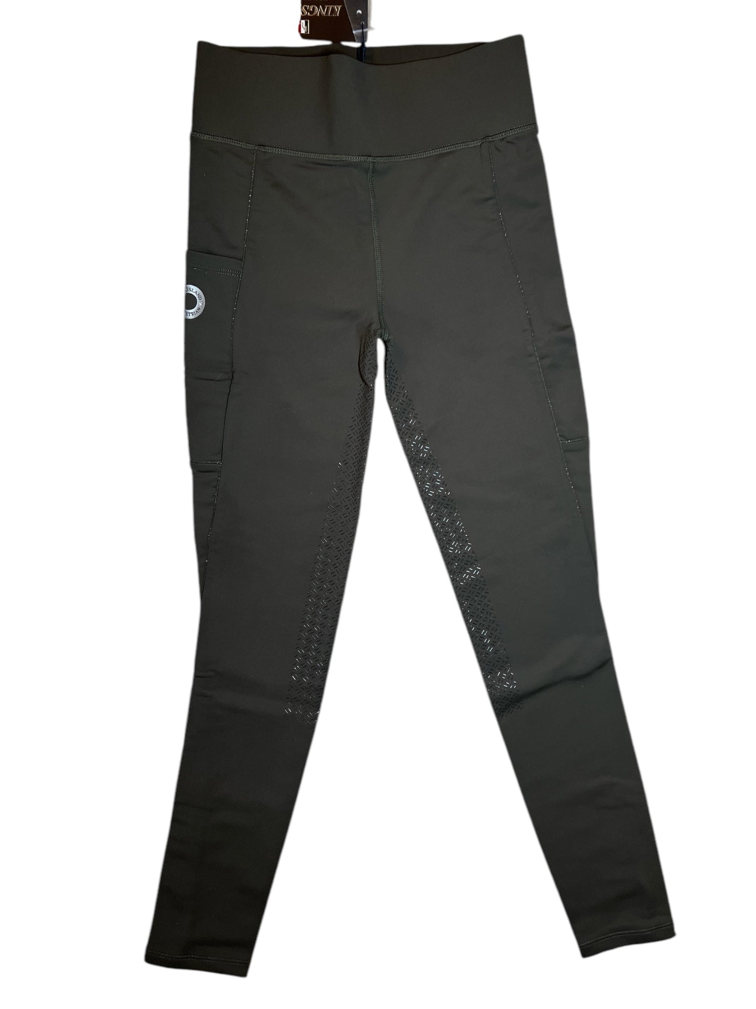 Kingsland KL Katinka Full Seat Grip Tights - Green Black / Size XS NEW