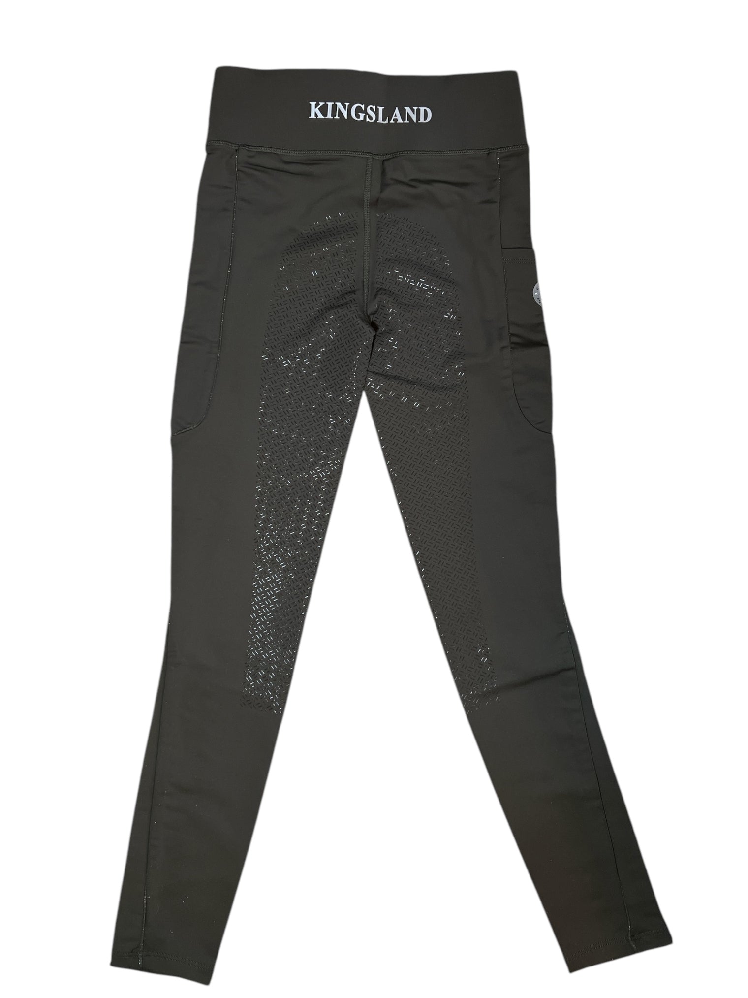 Kingsland KL Katinka Full Seat Grip Tights - Green Black / Size XS NEW