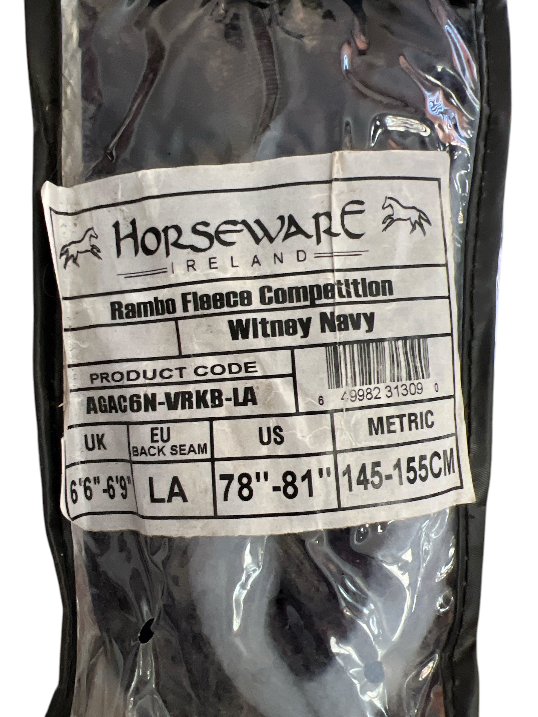 Horseware Ireland Rambo Fleece Exercise Sheet - Witney Navy Blue Stripe / Size Large NEW