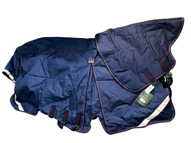 Horseware Ireland Rambo Optimo Turnout (0g Lite) Blanket Bundle - Blue / Size 81" NEW
